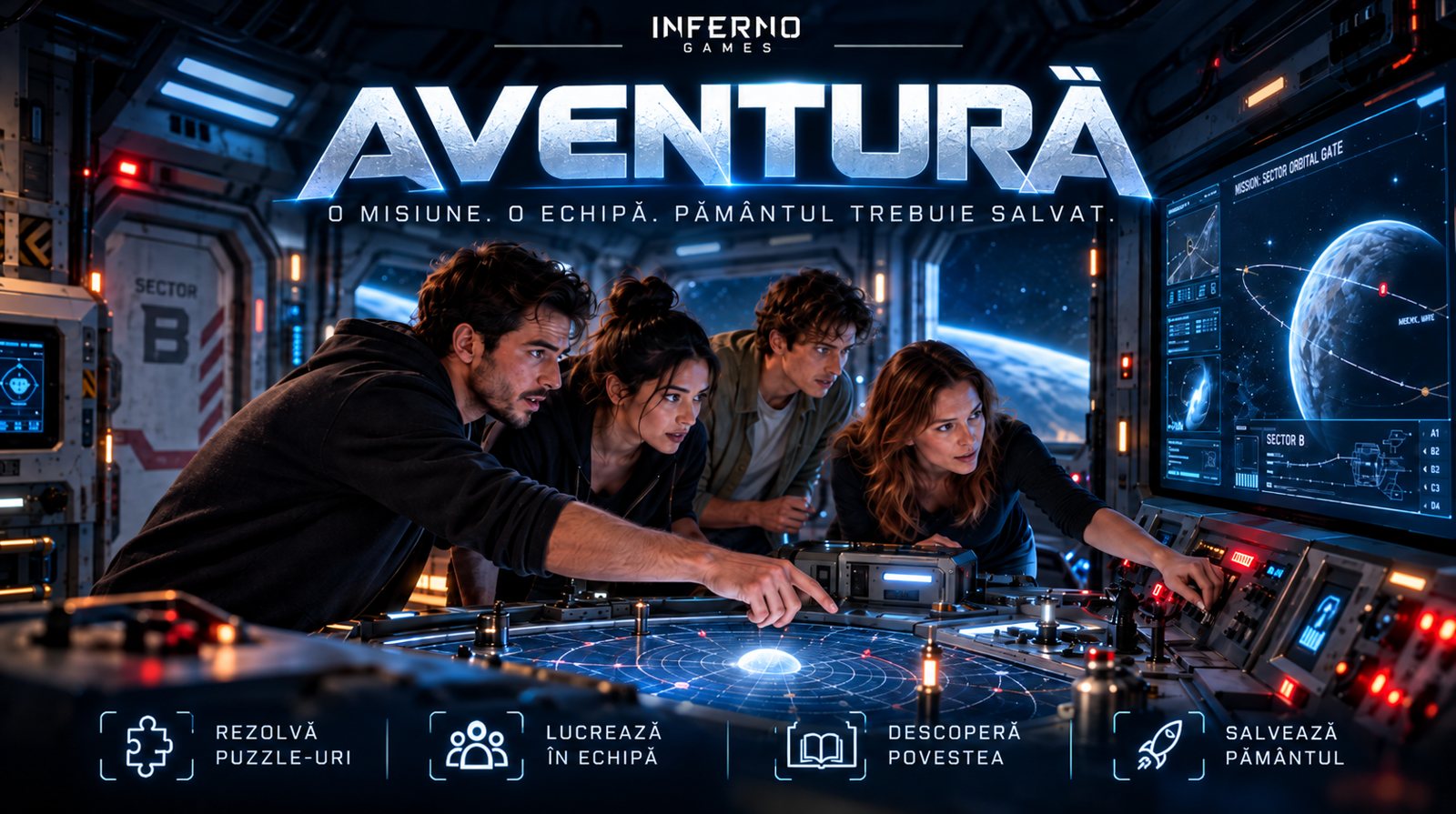 Universul Inferno – Inferno Games, escape room SF pe o navă spațială